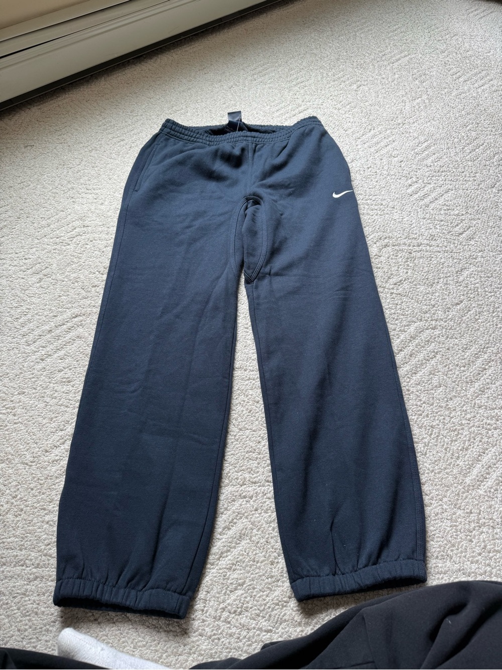 Nike Black Men's Sweatpants with White Swoosh